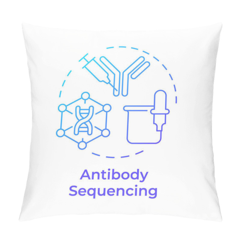 Personality  Antibody Sequencing Blue Gradient Concept Icon. Antibody Production Process. Genetic Code. Cell Structure. Round Shape Line Illustration. Abstract Idea. Graphic Design. Easy To Use In Article Pillow Covers