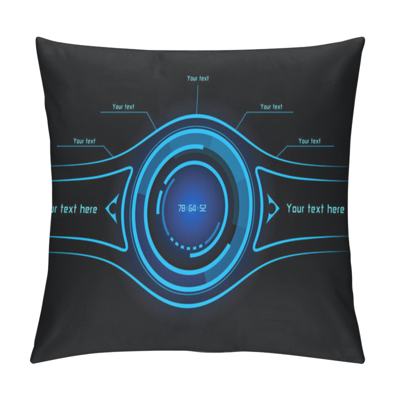 Personality  Blue Infographics As Head-up Display Pillow Covers