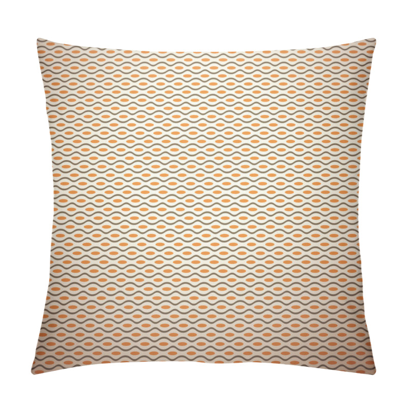 Personality  Abstract Wave Pattern Wallpaper With Ovals. Vector Illustration Pillow Covers