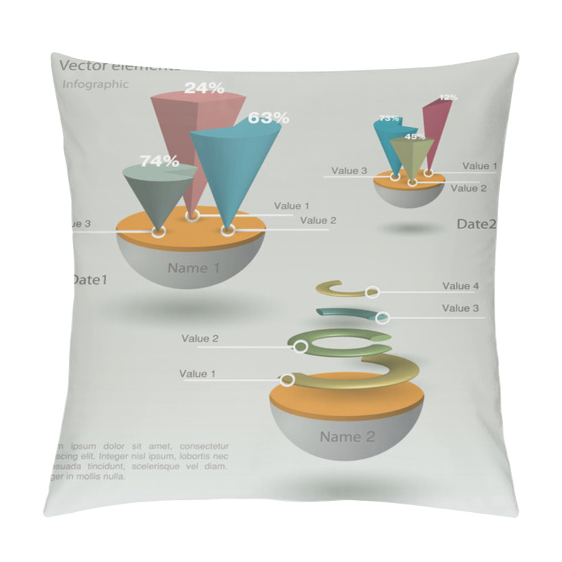 Personality  Paper Origami Infographic Elements Pillow Covers