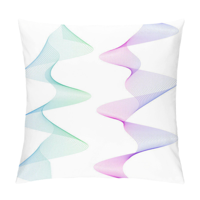 Personality  Design Element Wavy Ribbon From Many Parallel Lines18 Pillow Covers