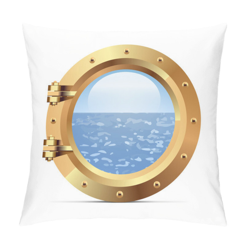 Personality  Ship Metal Porthole On White Background Pillow Covers