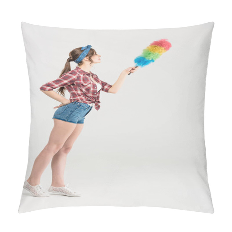 Personality  Young Woman With Duster Pillow Covers