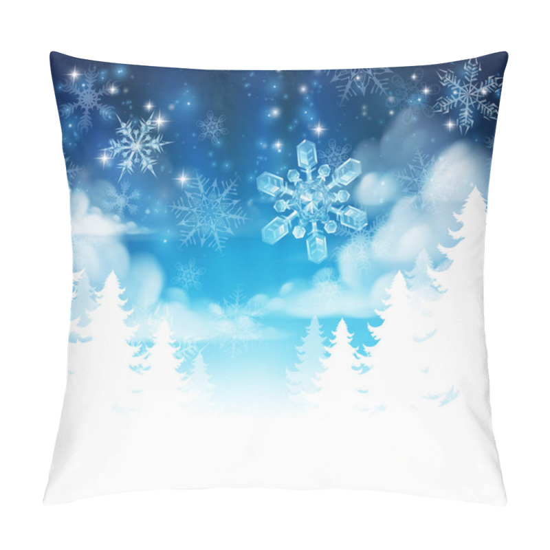 Personality  Winter Forest Background Header Pillow Covers