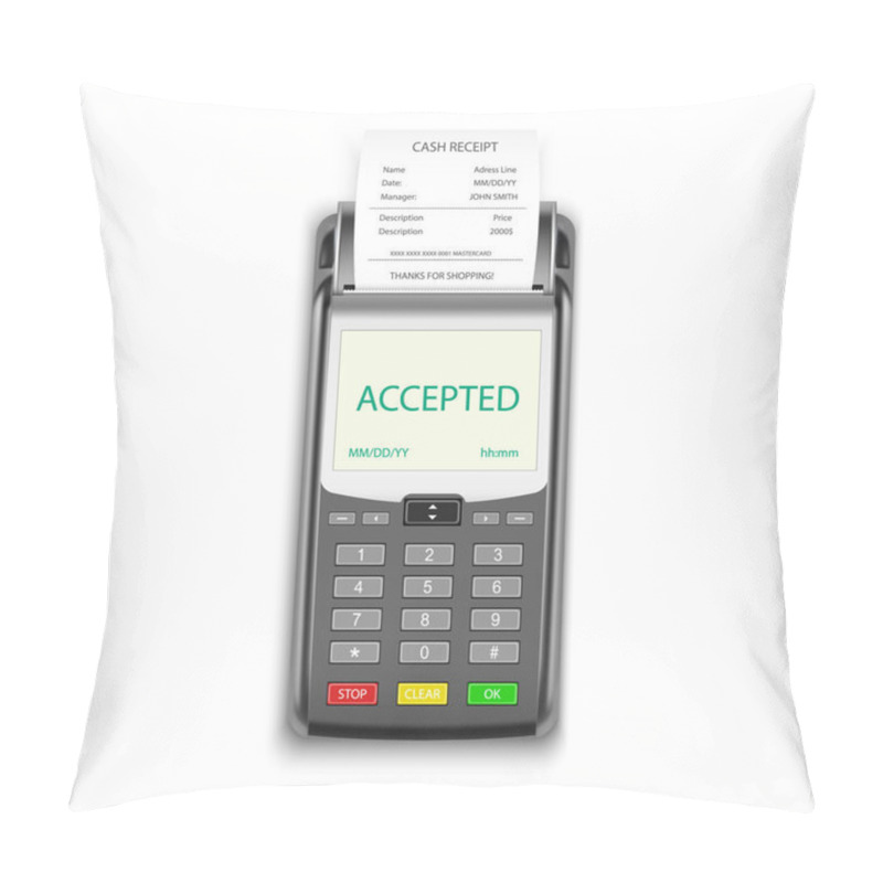 Personality  Credit Card Payment, POS Terminal With Pay Receipt Pillow Covers