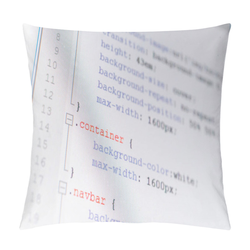 Personality  Programming Concept, Code On A Monitor, CSS Style Sheet Pillow Covers