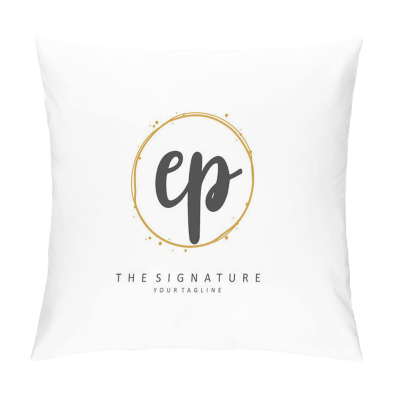 Personality  EP Initial Letter Handwriting And Signature Logo. A Concept Handwriting Initial Logo With Template Element. Pillow Covers