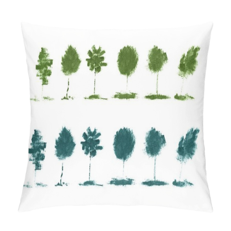 Personality  Ink Floral Leaves Illustrations Of Trees With Natural Texture Grunge Mascara. Pillow Covers