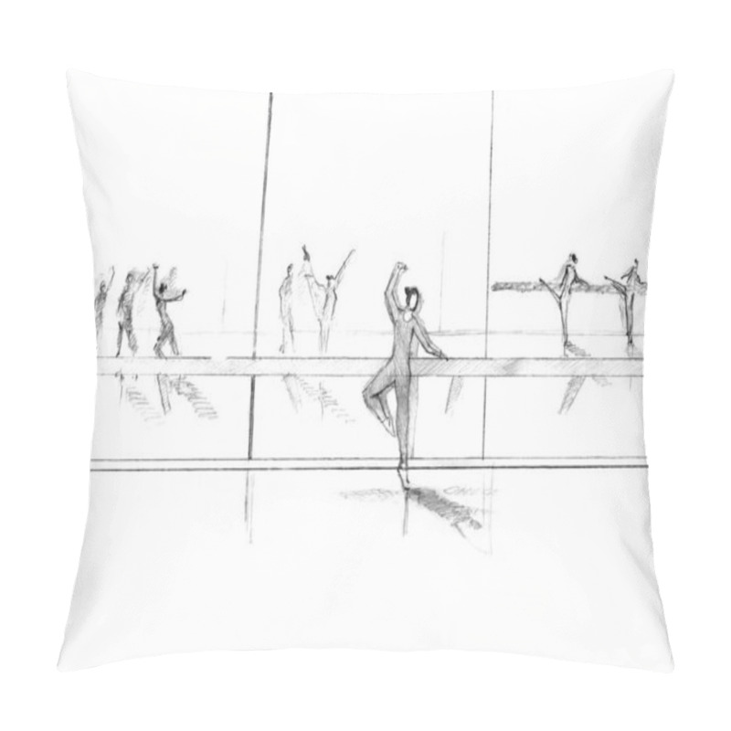 Personality  Hand Drawn Sketch Of Ballroom Pillow Covers