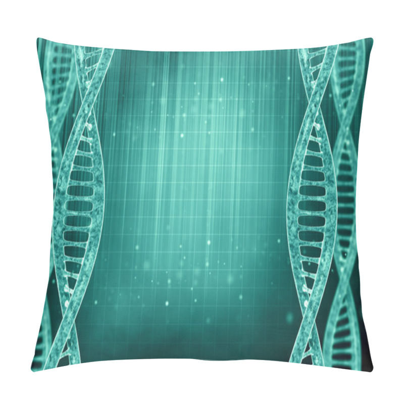 Personality  3D Illustration Of A DNA In Beautiful Background Pillow Covers