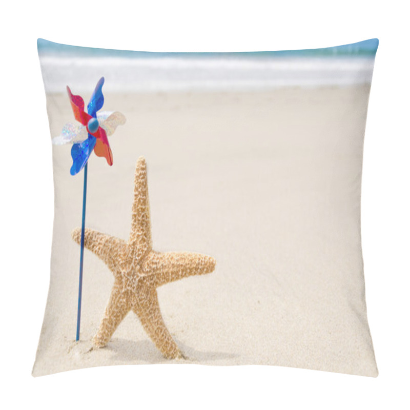 Personality  Patriotic USA Background With Starfishes Pillow Covers