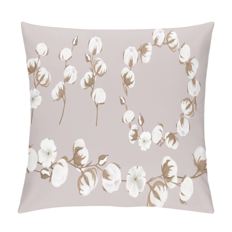 Personality  Vector Wreath Of Twigs And Cotton Flowers. Botanical Illustrations. Greeting Card Pillow Covers