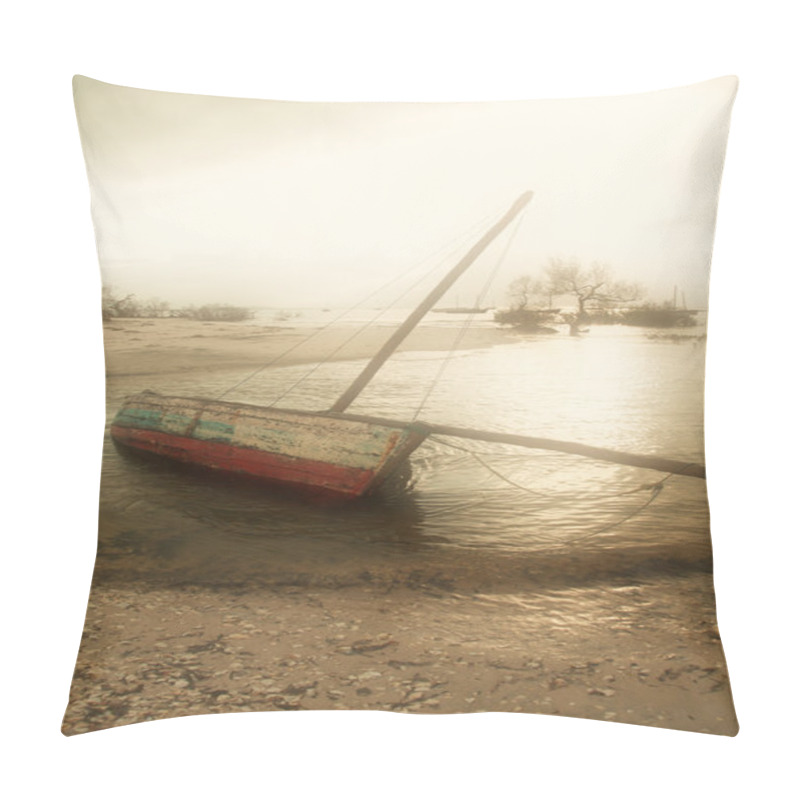 Personality  Sailing Boat In The Mist Pillow Covers