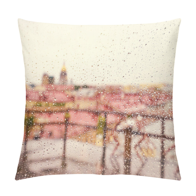 Personality  Window With Rain Drops Pillow Covers