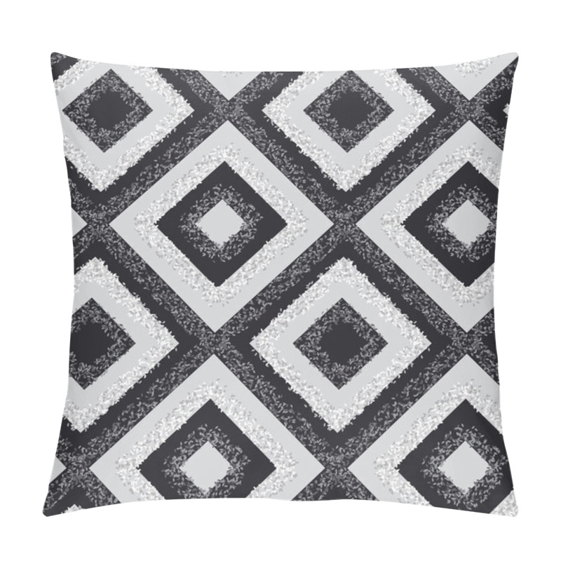 Personality  Black And White Rhombus Carpet Seamless Pattern Pillow Covers