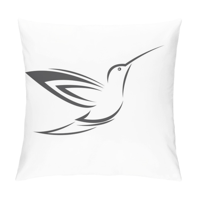 Personality  Vector Image Hummingbird Design On White Background. Icon Symbol. Illustrator. Black And White Pillow Covers