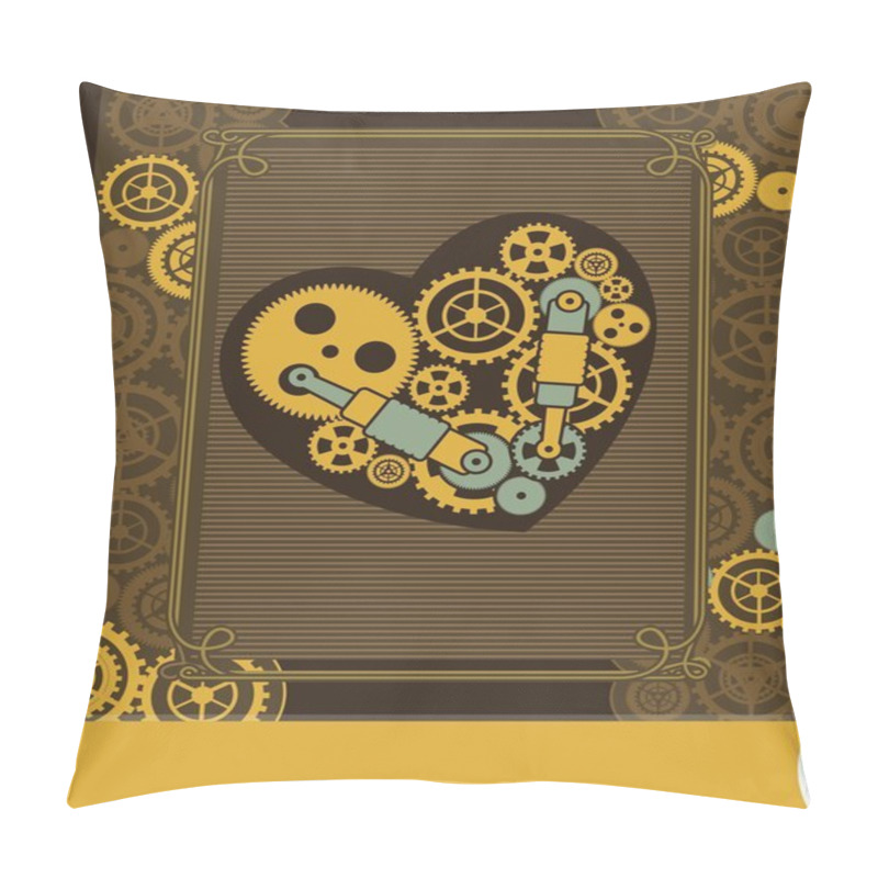 Personality  Steampunk Mechanical Heart Pillow Covers