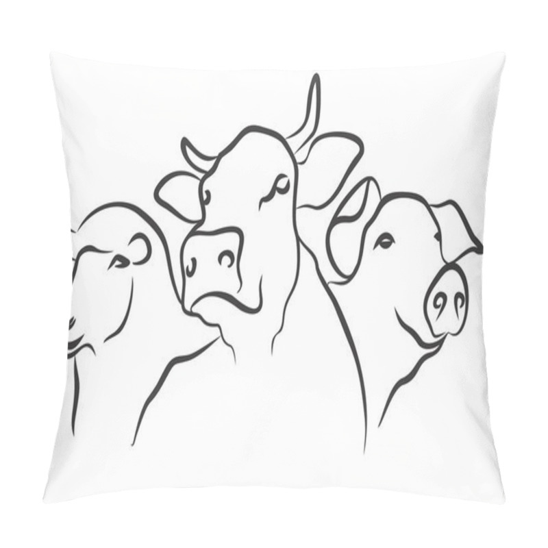 Personality  Logo Of Hoofed Animals. Pillow Covers