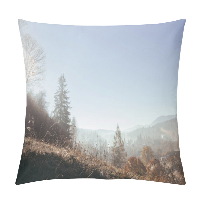 Personality  Scenic Carpathians And Vorokhta Town On Sunny Day, Ukraine Pillow Covers