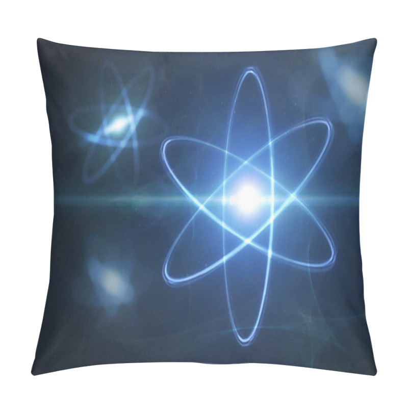 Personality  Model Of Atom And Elementary Particles. Physics Concept. 3D Rendered Illustration. Pillow Covers