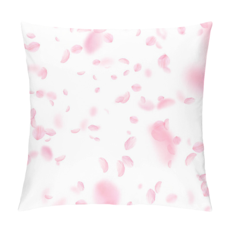 Personality  Sakura Petals Falling Down. Romantic Pink Flowers  Pillow Covers