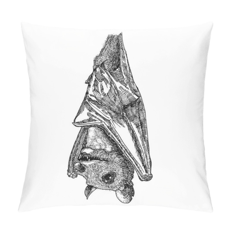 Personality  Stylized Hand Drawing Bat Sketch Pillow Covers