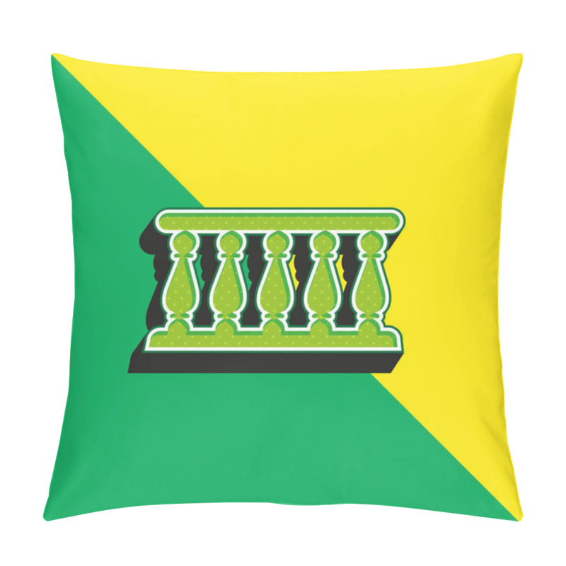 Personality  Balcony Green And Yellow Modern 3d Vector Icon Logo Pillow Covers