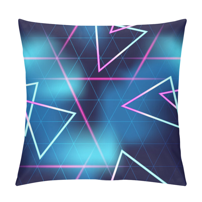 Personality  80's Futuristic Seamless Neon Background Pillow Covers