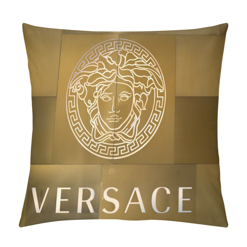 Personality  Close Up Of Versace Brand Logo Pillow Covers