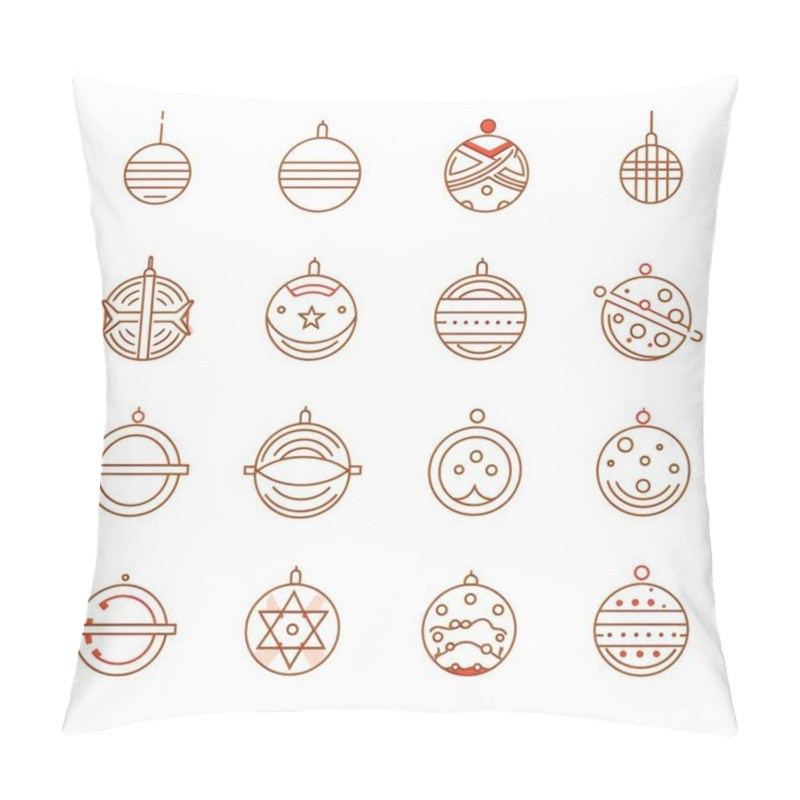 Personality  A Collection Of Beautifully Designed Christmas Ornaments In Various Shapes And Patterns. Pillow Covers