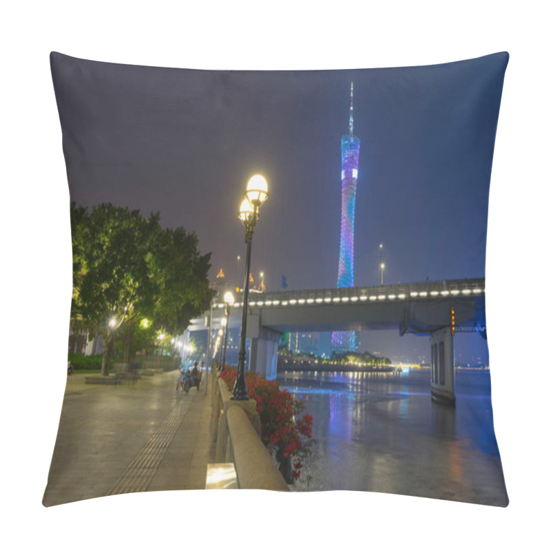 Personality  Canton TV Tower At Nighttime In Guangzhou, China Pillow Covers