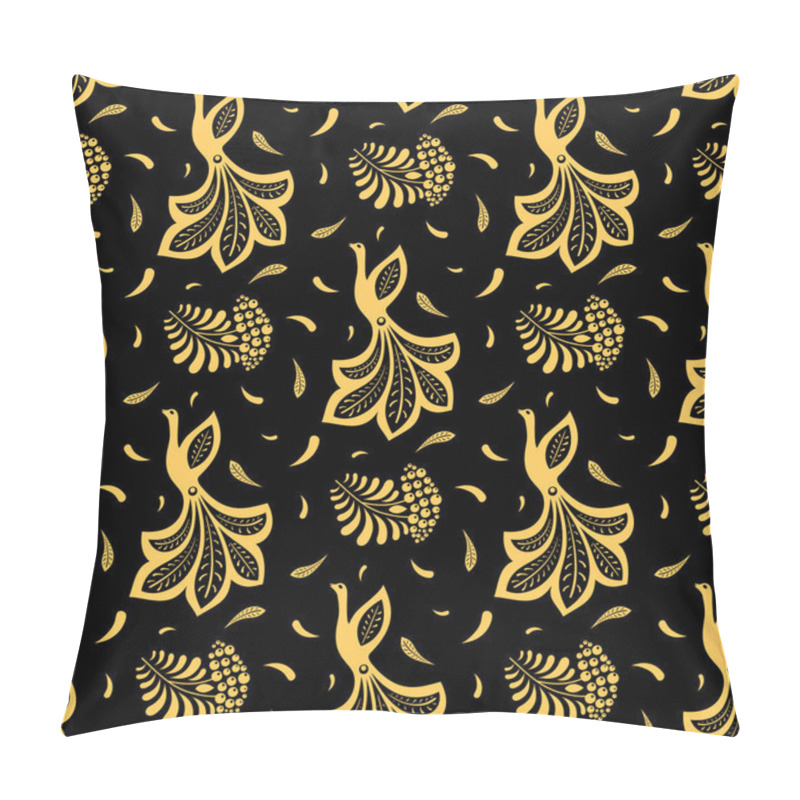 Personality  Khokhloma Seamless Patterrn With Floral Decorative Elements. Pillow Covers