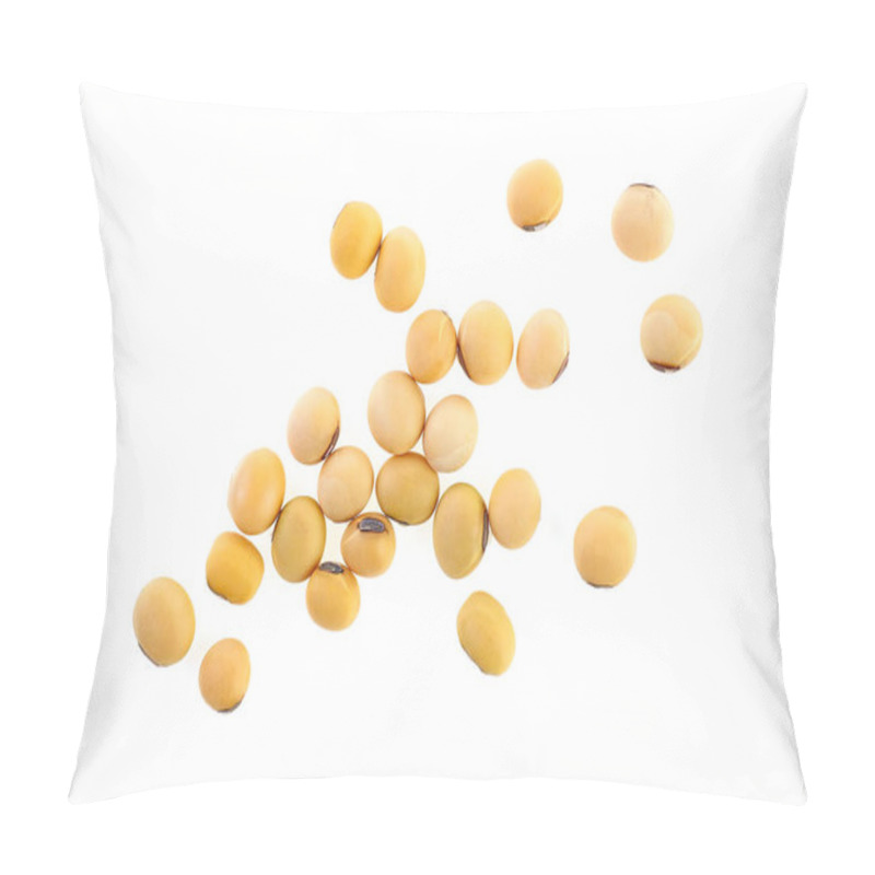 Personality  Soybeans Isolated On A White Background, Top View. Dried Soybeans. Pillow Covers