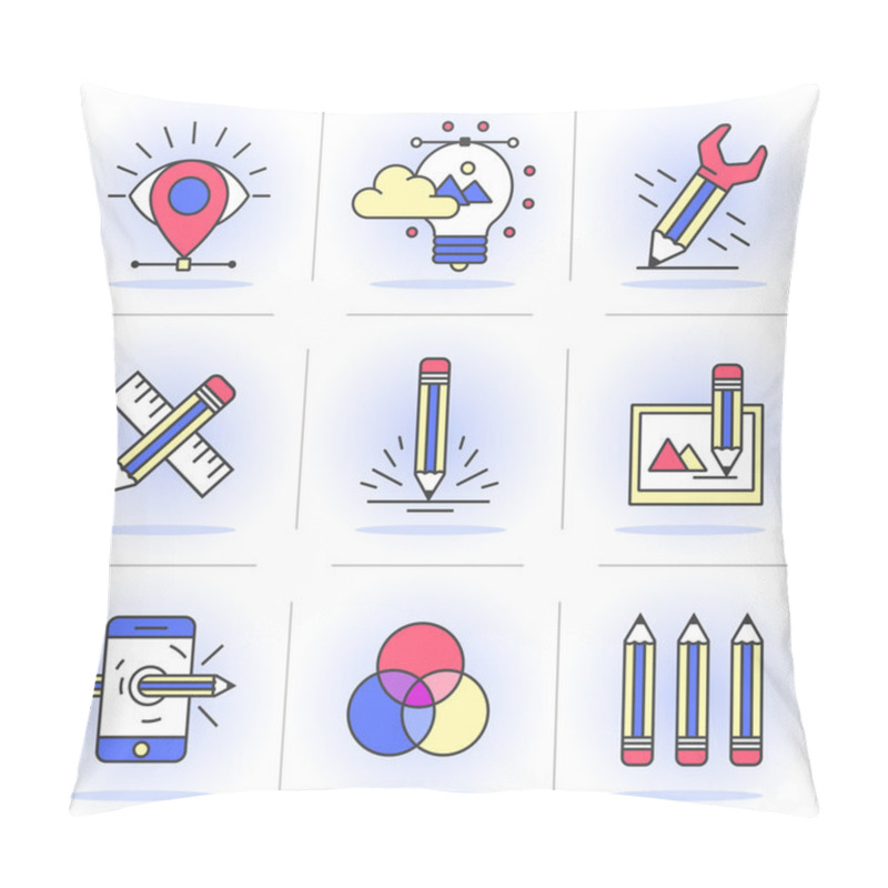 Personality  Creative Flat Line Ikon Set Pillow Covers