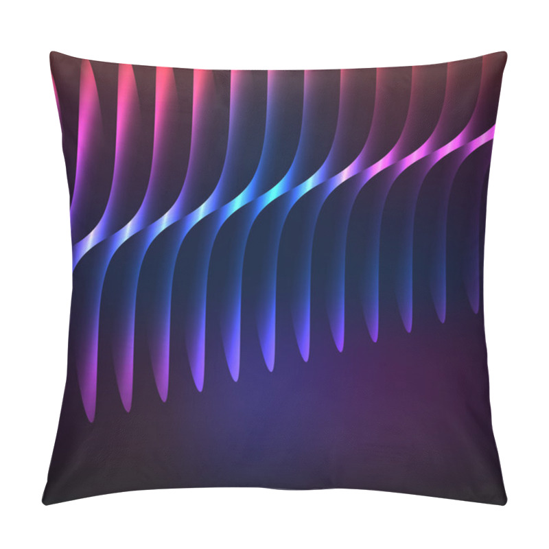 Personality  Glowing Purple Curved Lines Background Presentation Pillow Covers