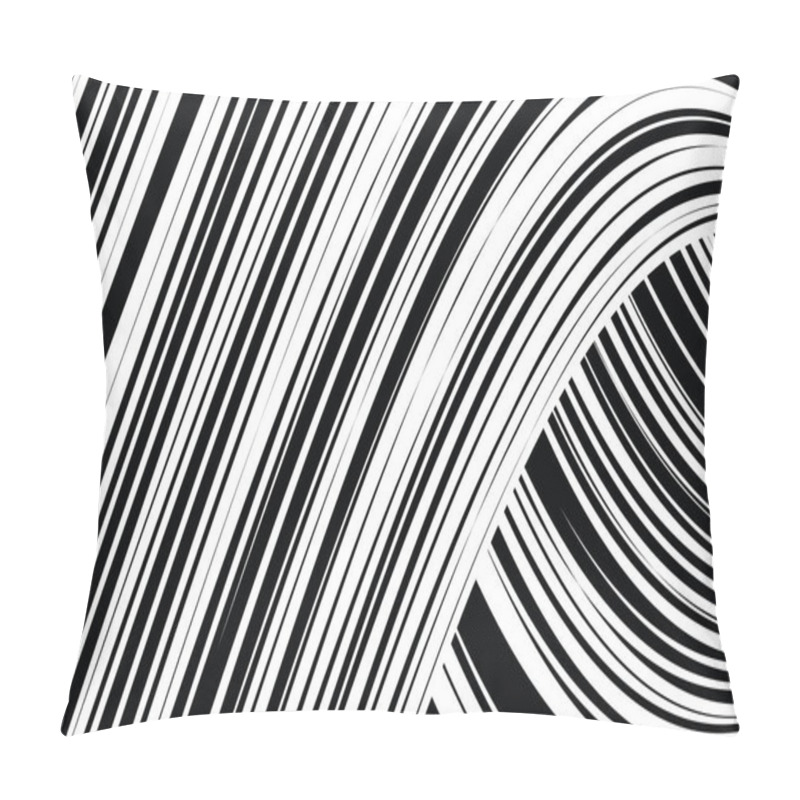 Personality  Abstract Warped Black And White Lines Background Pillow Covers