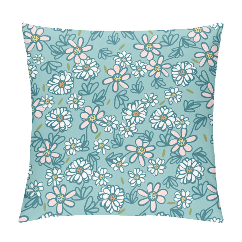 Personality  Daisies Meadow Seamless Vector Pattern Pillow Covers