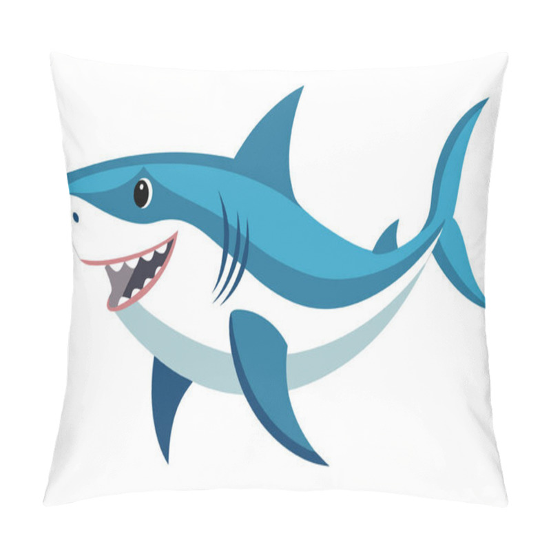 Personality  Shark Vector Illustration  Dynamic And Powerful Ocean Predator Artwork Pillow Covers