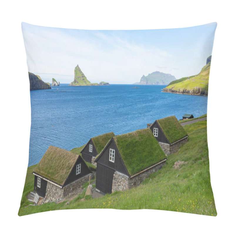 Personality  Bour Village. Typical Grass-roof Houses And Green Mountains. Vag Pillow Covers