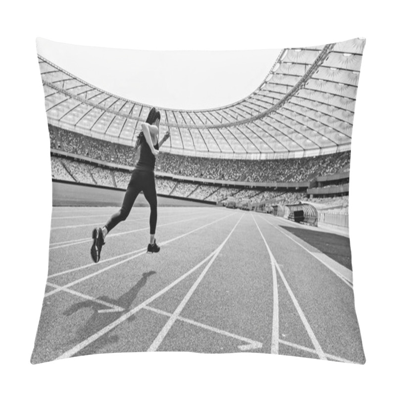 Personality  Sportswoman Running On Stadium  Pillow Covers