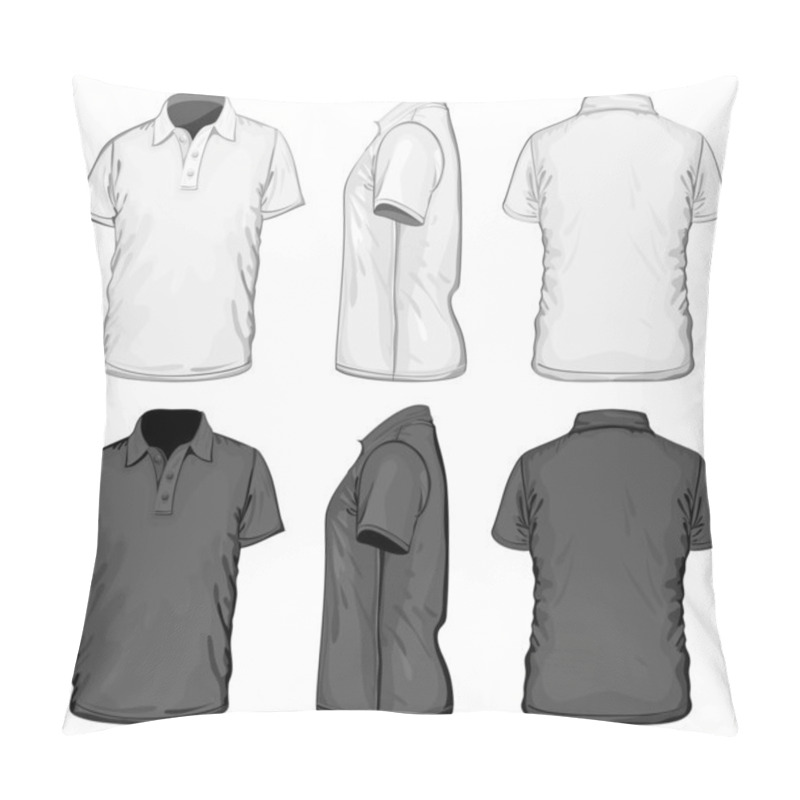 Personality  Men's Polo-shirt Design Template. Pillow Covers