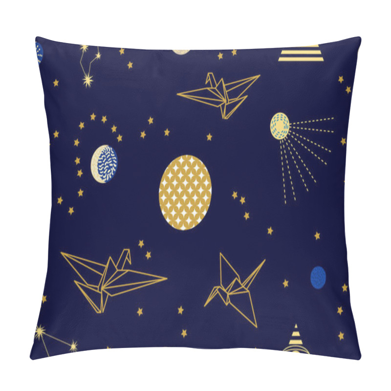 Personality  Fantasy Origami Flying In The Dark Sky.   Pillow Covers