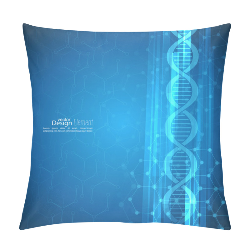 Personality  Abstract Background With DNA Molecule Structure Pillow Covers