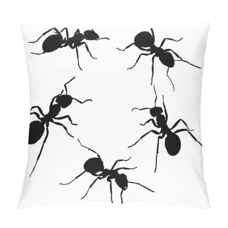 Personality  Five Isolated Ant Silhouettes Pillow Covers