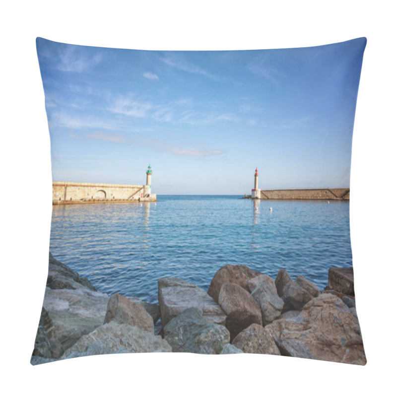 Personality  Two Lighthouses In The Port Of Bastia, France, The Island Of Cor Pillow Covers