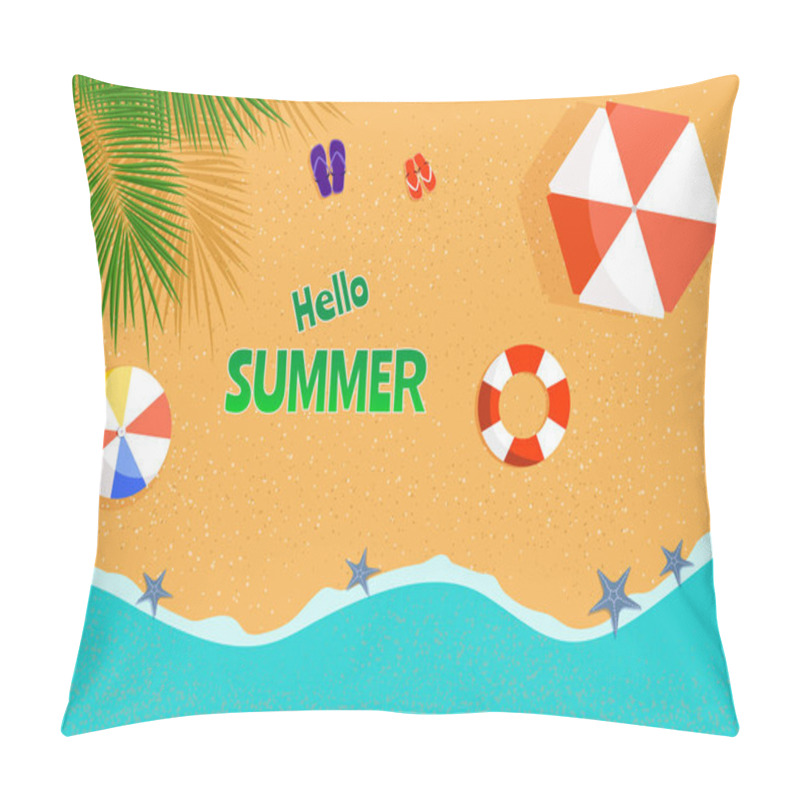 Personality  Relaxing Scene On A Breezy Day At The Tropical Beach; Deck Chair And Umbrella Pillow Covers