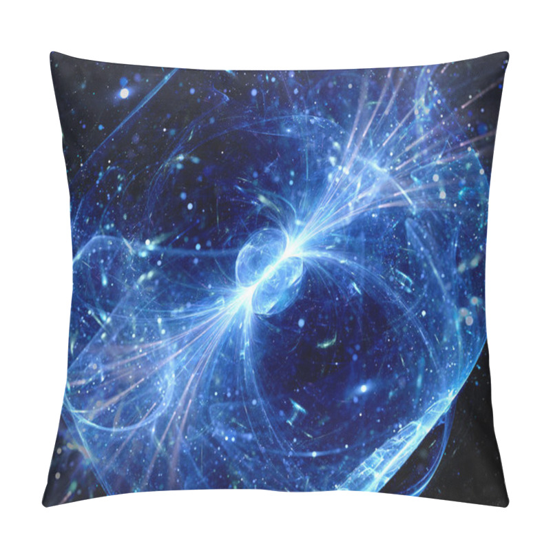 Personality  Blue Glowing Gravitaional Wave With Gamma Ray Force Field Backgr Pillow Covers