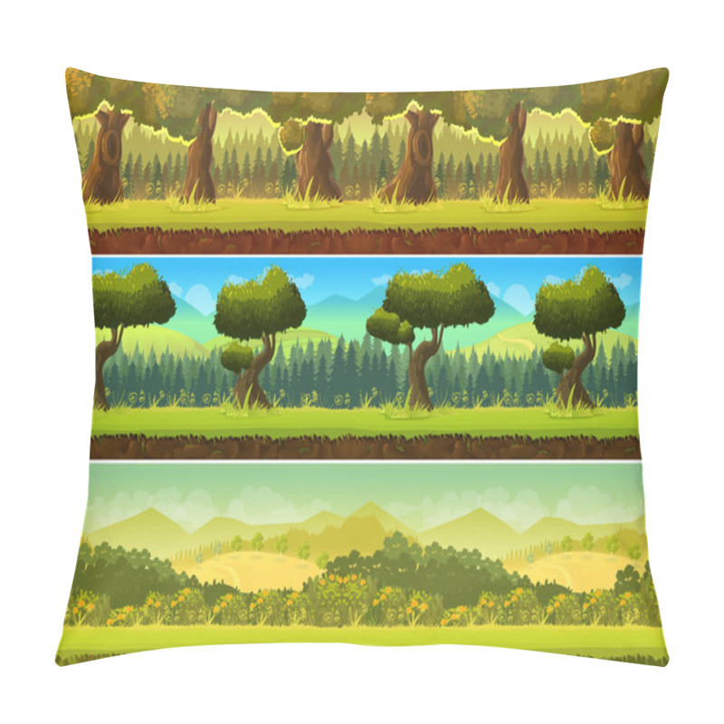 Personality  Nature Landscape, Vector Set Pillow Covers