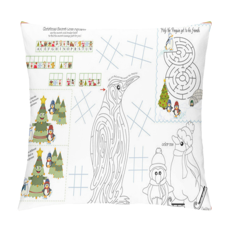 Personality  Placemat Christmas Printable Activity Sheet 4 Pillow Covers