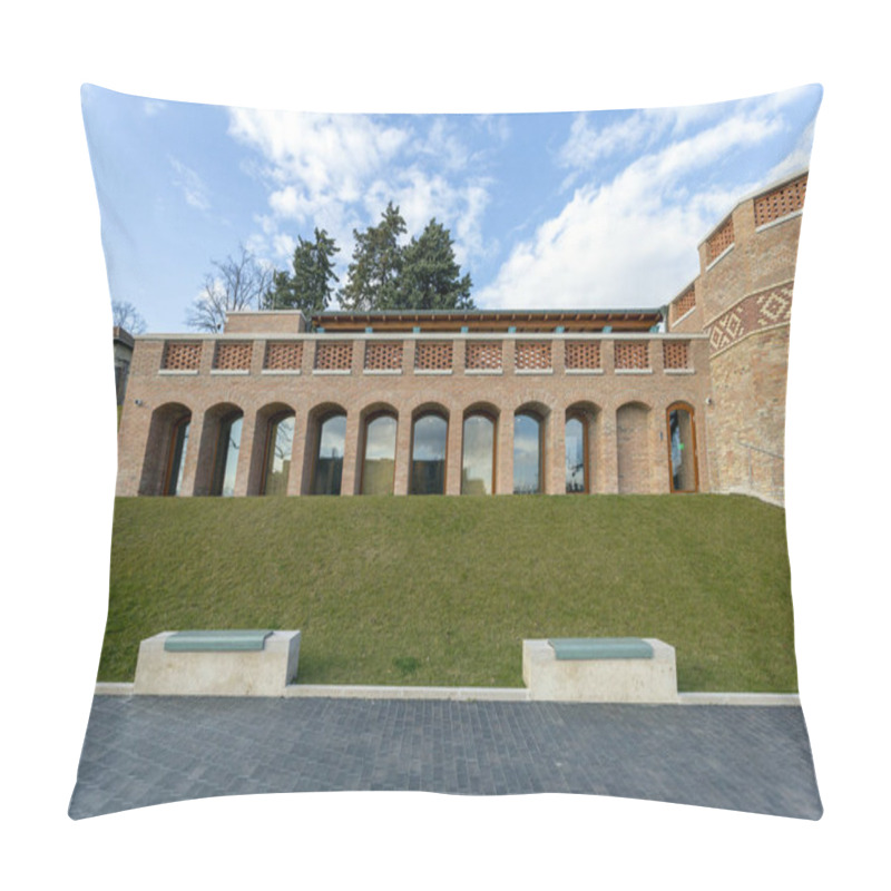 Personality  Tomb Of Gul Baba A Mausoleum In Budapest, Hungary On A Winter Day. Pillow Covers